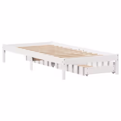 vidaXL Bed Frame with Drawers White 75x190 cm Small Single Solid Wood Pine - Additional view 5