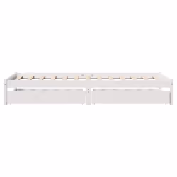 vidaXL Bed Frame with Drawers Home Bed Base White 100x200 cm Solid Wood Pine - Additional view 4