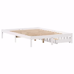 vidaXL Bed Frame with Drawers Home Bed Base White 120x200 cm Solid Wood Pine - Additional view 5