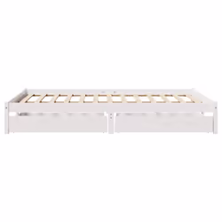 vidaXL Bed Frame with Drawers Home Bed Base White 140x200 cm Solid Wood Pine - Additional view 4
