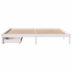 vidaXL Bed Frame with Drawers Home Bed Base White 200x200 cm Solid Wood Pine