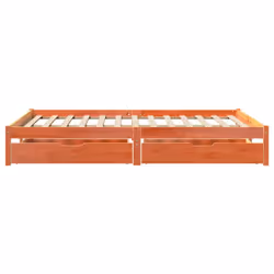 vidaXL Bed Frame with Drawers Wax Brown 150x200 cm King Size Solid Wood Pine - Additional view 3