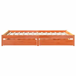 vidaXL Bed Frame with Drawers Bed Base Wax Brown 160x200 cm Solid Wood Pine - Additional view 4