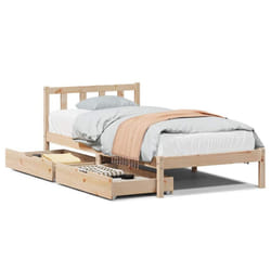 vidaXL Bed Frame with Drawers Bed Base Bedstead 90x200 cm Solid Wood Pine