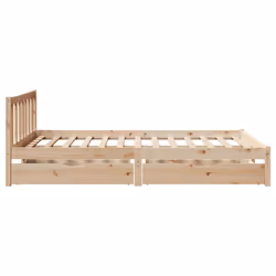 vidaXL Bed Frame with Drawers Bed Base Bedstead 140x200 cm Solid Wood Pine