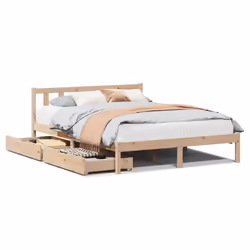 vidaXL Bed Frame with Drawers Bed Base Bedstead 160x200 cm Solid Wood Pine