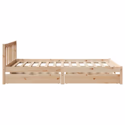 vidaXL Bed Frame with Drawers Bed Base Bedstead 160x200 cm Solid Wood Pine