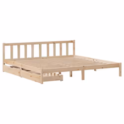 vidaXL Bed Frame with Drawers Bed Base 180x200 cm Super King Solid Wood Pine