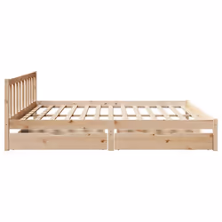 vidaXL Bed Frame with Drawers Bed Base 180x200 cm Super King Solid Wood Pine