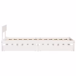 vidaXL Bed Frame with Drawers White 75x190 cm Small Single Solid Wood Pine - Additional view 4