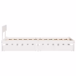 vidaXL Bed Frame with Drawers Bed Base White 90x190 cm Single Solid Wood Pine - Additional view 4