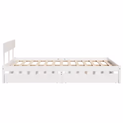 vidaXL Bed Frame with Drawers Home Bed Base White 140x190 cm Solid Wood Pine - Additional view 4