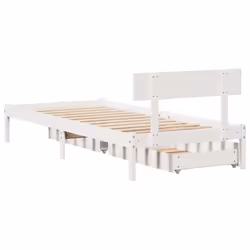 vidaXL Bed Frame with Drawers Home Bed Base White 90x200 cm Solid Wood Pine - Additional view 5