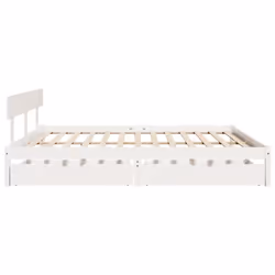 vidaXL Bed Frame with Drawers White 180x200 cm Super King Solid Wood Pine - Additional view 4