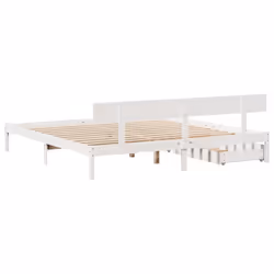 vidaXL Bed Frame with Drawers White 180x200 cm Super King Solid Wood Pine - Additional view 5