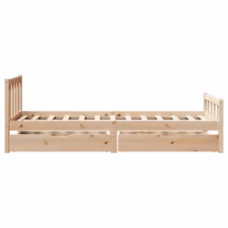 vidaXL Bed Frame with Drawers Home Bed Base 90x190 cm Single Solid Wood Pine - Additional view 4