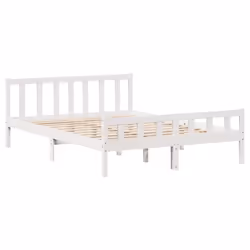 vidaXL Bed Frame with Drawers Bed Wax Solid Wood Pine - white, 150 x 200 cm - Additional view 6