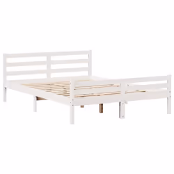 vidaXL Bed Frame with Drawers Home Bed Base Solid Wood Pine - white, 140 x 200 cm - Additional view 6