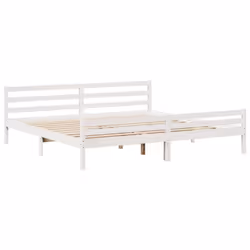 vidaXL Bed Frame with Drawers Home Bed Base Solid Wood Pine - white, 200 x 200 cm - Additional view 6