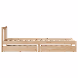 vidaXL Bed Frame with Drawers Home Bed Base 135x190 cm Double Solid Wood Pine - natural, 75 x 190 cm - Additional view 4