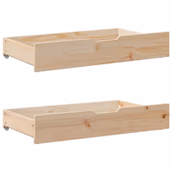 vidaXL Bed Frame with Drawers Home Bed Base 135x190 cm Double Solid Wood Pine - natural, 75 x 190 cm - Additional view 7