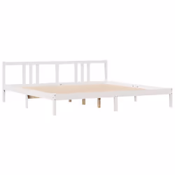 vidaXL Bed Frame with Drawers Home Bed Base 135x190 cm Double Solid Wood Pine - white, 200 x 200 cm - Additional view 6