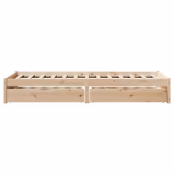 vidaXL Bed Frame with Drawers Bed Base 150x200 cm King Size Solid Wood Pine - natural, 75 x 190 cm - Additional view 4