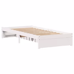 vidaXL Bed Frame with Drawers Bed Base 150x200 cm King Size Solid Wood Pine - white, 75 x 190 cm - Additional view 5
