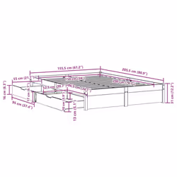 vidaXL Bed Frame with Drawers Bed Base 150x200 cm King Size Solid Wood Pine - white, 150 x 200 cm