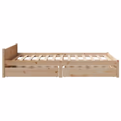 vidaXL Bed Frame with Drawers Home Bedroom Bed Base Bedstead Solid Wood Pine - natural, 135 x 190 cm - Additional view 6