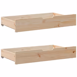 vidaXL Bed Frame with Drawers Home Bedroom Bed Base Bedstead Solid Wood Pine - natural, 140 x 190 cm - Additional view 5