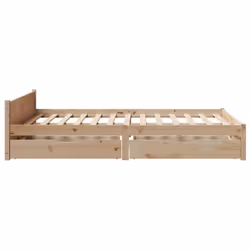 vidaXL Bed Frame with Drawers Home Bedroom Bed Base Bedstead Solid Wood Pine - natural, 140 x 190 cm - Additional view 6