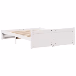 vidaXL Bed Frame with Drawers Home Bedroom Bed Base Bedstead Solid Wood Pine - white, 140 x 200 cm - Additional view 7