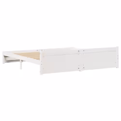 vidaXL Bed Frame with Drawers Home Bedroom Bed Base Bedstead Solid Wood Pine - white, 160 x 200 cm - Additional view 7