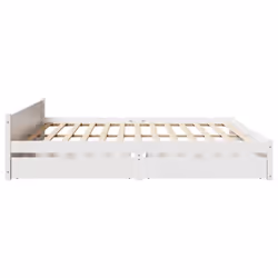 vidaXL Bed Frame with Drawers Home Bedroom Bed Base Bedstead Solid Wood Pine - white, 180 x 200 cm - Additional view 6