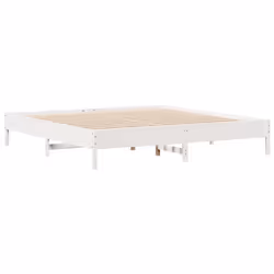 vidaXL Bed Frame Bed Base Mattress Foundation White 120x200 cm Solid Wood Pine - 200 x 200 cm - Additional view 4