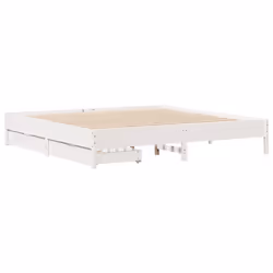vidaXL Bed Frame Home Bed Base White 180x200 cm Super King Solid Wood Pine
