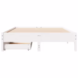 vidaXL Bed Frame Bed Base Bedstead White 150x200 cm King Size Solid Wood Pine