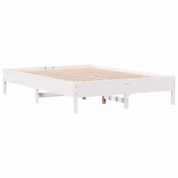 vidaXL Bed Frame Bed Base Bedstead White 150x200 cm King Size Solid Wood Pine - Additional view 4