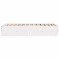 vidaXL Bed Frame Bed Base Mattress Foundation White 120x200 cm Solid Wood Pine - 140 x 200 cm - Additional view 6