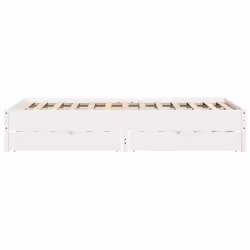 vidaXL Bed Frame Bed Base Mattress Foundation White 120x200 cm Solid Wood Pine - 120 x 200 cm - Additional view 6