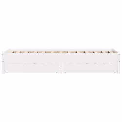 vidaXL Bed Frame Bed Base Mattress Foundation White 120x200 cm Solid Wood Pine - 100 x 200 cm - Additional view 6