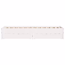 vidaXL Bed Frame Bed Base Mattress Foundation White 120x200 cm Solid Wood Pine - 90 x 200 cm - Additional view 6