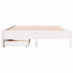 vidaXL Bed Frame Bed Base Bedstead White 135x190 cm Double Solid Wood Pine