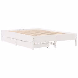 vidaXL Bed Frame Home Bed Base White 120x190 cm Small Double Solid Wood Pine
