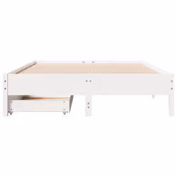 vidaXL Bed Frame Home Bed Base White 120x190 cm Small Double Solid Wood Pine