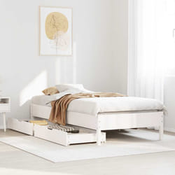 vidaXL Bed Frame Home Bed Base Bedstead White 90x190 cm Single Solid Wood Pine
