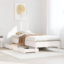 vidaXL Bed Frame Home Bed Base White 75x190 cm Small Single Solid Wood Pine
