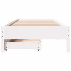 vidaXL Bed Frame Home Bed Base White 75x190 cm Small Single Solid Wood Pine