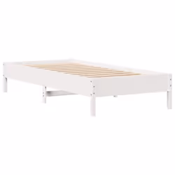 vidaXL Bed Frame Home Bed Base White 75x190 cm Small Single Solid Wood Pine - Additional view 4